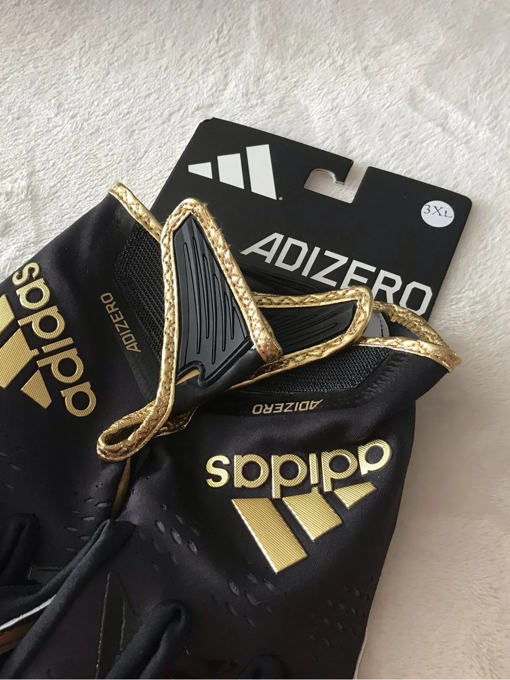 Adizero adidas Men’s Black Gloves with Gold Accents
